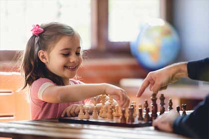 Girl Playing Chess